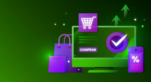 Ilustración de una el concepto de compra en línea.