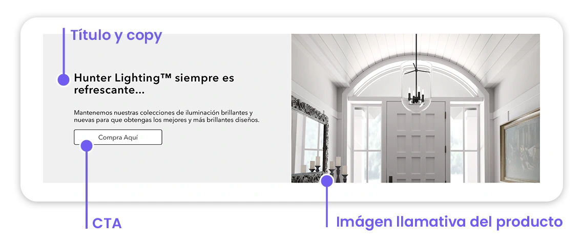 Ejemplo de un banner destinado a una línea de productos en un ecommerce.