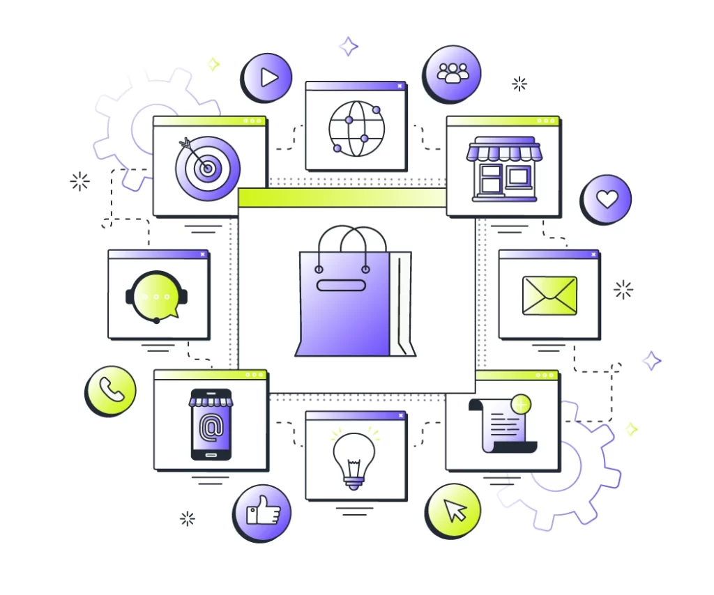 Ejemplo ilustrativo del marketing omnicanal enfocado en la promoción de productos vendidos a través de tienda online y física.